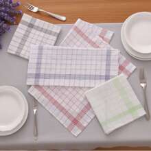 Large Checkered Kitchen Dish Towel, Absorbent Tea Towel, Soft Reusable Cleaning Cloth, Quick-Drying Dishcloth, Dishwashing Cloth - Multicolor - View 25