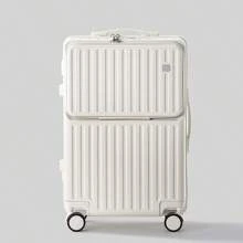 Maleta de mano de 20 pulgadas para negocios, diseño de apertura frontal, gran capacidad para estudiantes universitarias, modelo nuevo 2025, ruedas giratorias, maleta de viaje, adecuada para vacaciones, luna de miel, candado con contraseña, duradera, variedad de colores, ideal para viajes familiares de fin de semana a corta distancia