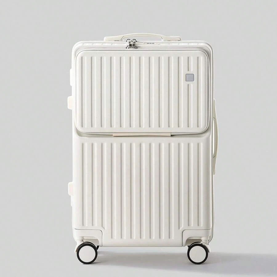 Maleta de mano de 20 pulgadas para negocios, diseño de apertura frontal, gran capacidad para estudiantes universitarias, modelo nuevo 2025, ruedas giratorias, maleta de viaje, adecuada para vacaciones, luna de miel, candado con contraseña, duradera, variedad de colores, ideal para viajes familiares de fin de semana a corta distancia