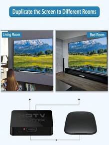 Divisor HDTV 4K 1 entrada 2 salidas, convertidor de pantalla dual para computadora y TV, dispositivo de pantalla dividida de alta definición