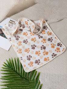 1 件宠物毯，温暖珊瑚绒爪印毯，适合猫狗，四季适用 - 灰色 - 查看 13