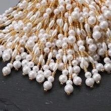 2 Yards Ren Tua Hạt Viền Tua Rua Cho May Tua Rua Trang Trí Rộng 10CM Phụ Kiện DIY Tinker Trang Phục Khiêu Vũ Latin Phụ Kiện May Vá Viền Tua Rua - nhiều màu - Xem 3