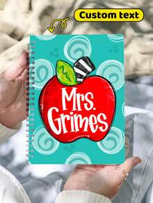 Cuaderno personalizado con espiral, escala horizontal y líneas para maestros, regalo de aprecio a maestros, regalo de regreso a clases, regalo del Día del Maestro, expresión de gratitud a maestros, útiles escolares, regreso a clases, útiles escolares con dibujos animados, kawaii, personalizado, único, personalizado, trabajadores, clientes, estudiantes, para negocios/trabajo/oficina, para la escuela - Multicolor - Ver 3