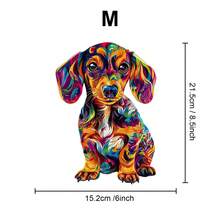 Colorful Dachshund - Wooden Puzzle, Asymmetrical Animal Shaped Wooden Jigsaw Puzzle Toy, Unique Party Game Gift, Decorative Art Painting, Tabletop Magic Puzzle, Unique Children's Educational Puzzle, Holiday Gift, Suitable For Kids, Christmas Gift, Back To School Gift, Birthday Gift