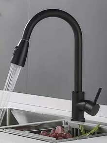 1 pieza Grifo de cocina extraíble de acero inoxidable, grifo de fregadero de níquel cepillado de arco alto de un solo mango, grifo giratorio de 360° con función de extracción, control de flujo de dos niveles, adecuado para el hogar, restaurante, baño, caravana, tocador, granja y fregadero de bar - Multicolor - Ver 10