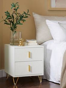 SoBuy FBT115-W Bedside Table With 2 Drawers For Box Spring Bed, Sofa Table, Side Table, Telephone Table, Nightstand, White W X H X D Approx.: 40 X 47 X 40 Cm - White - View 12