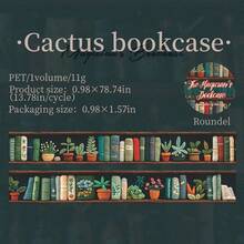 Tomato-jam Girl 1卷 78.74英寸（200厘米）魔术师书柜系列复古风格卷贴纸切割装饰剪贴簿创意DIY拼贴卡片材料美学素描本手工手账PET胶带办公和学校用品 - 彩色 - 查看 14