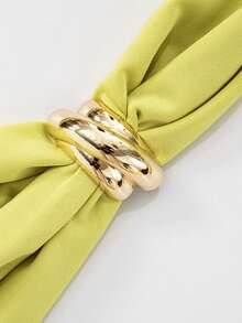 Women Halter Neck Mini Dress Flowy Irregular Ruffle Hem Backless Summer Ruched Cocktail Party Dresses - màu xanh lá - Xem 6