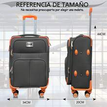 Maleta Cabina Equipaje De Mano 10kg Con Candado 18 Pulgada - Blanco y Negro - Ver 2