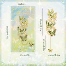 1pc Hollow Butterfly Metal Bookmark, Unique Shaped Butterfly Pendant Book Clip For Students - Multicolor - View 13