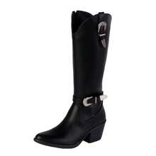 Fratello botas vaqueras color negro para mujer 0001, hasta la rodilla, bota vaquera de moda para dama, equitación, calzado western de moda, botas altas hasta la rodilla, botas rodeo para mujer, botas charras - Negro - Ver 2