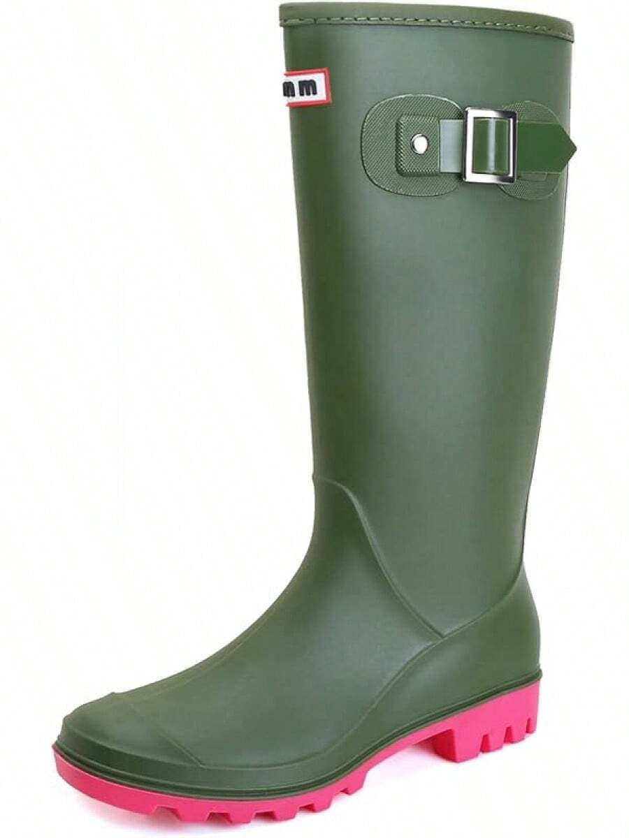 Rain Boots For Women, Waterproof Knee-High Rubber Boots, Lightweight Garden Boots Keep Warm Work Tall Fishing Boots For OutdoorChristmas - Green - View 1