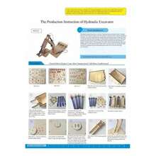 1 pieza de modelo de madera de jeringa de juguete de brazo de excavadora hidráulica, que es bueno para entrenar el pensamiento práctico de los niños, comprender la estructura mecánica y aprender la transmisión hidráulica. - Caqui - Ver 7