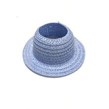 Sombrero de paja de 10-17 cm para muñeca, sombrero tejido con orejas, accesorio de decoración para muñecas, adecuado para ropa de muñeca, estilo campestre, adecuado para el Día de San Valentín, Navidad, Pascua, cumpleaños (muñeca no incluida)