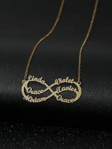 Dây chuyền tên chữ biểu tượng vô cực cá nhân hóa thời trang đa năng, trang sức tùy chỉnh, quà tặng sinh nhật, quà tặng kỷ niệm, quà tặng ngày lễ, quà tặng cá nhân hóa, quà tặng cho gia đình, bạn bè, phù hợp cho tiệc tùng, đi chơi - Vàng mờ - Xem 12