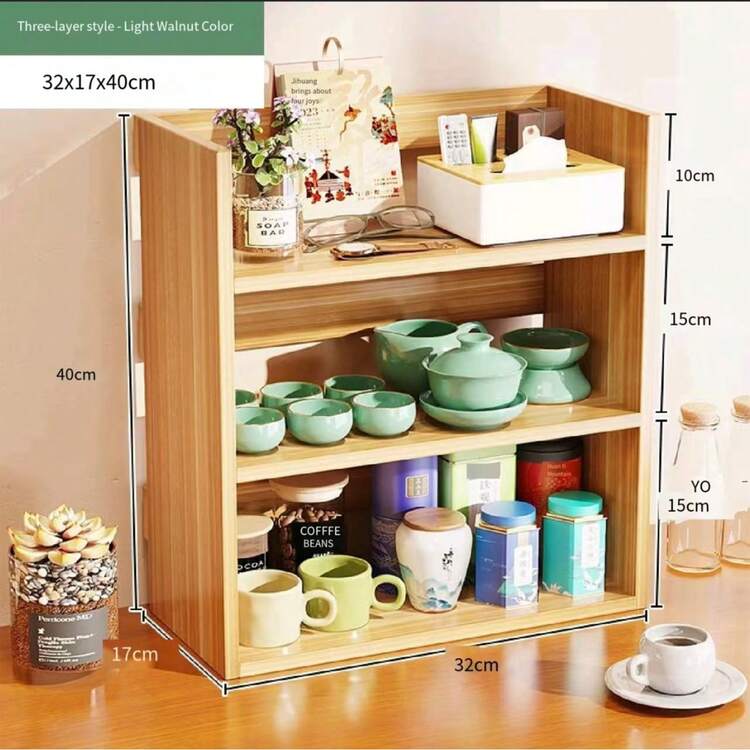 Multi-Layer Cup Holder Desk Organizer Office Mug Rack Tabletop Beverage Storage Shelf With Space-Saving Vertical Design For Kitchen Counter, Home Office, Dorm Room, Coffee Station And Pantry Organization, Stylish Minimalist Look For Morning Routine, Afternoon Tea, Entertaining Guests, Holiday Gift Guide, Back-To-School Dorm Essentials, Autumn-Winter Cozy Home Refresh, Living Room And Workspace Declutter Solution - Khaki - View 1