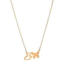 1pc Fashionable Stainless Steel Butterfly 26 Letter Pendant Necklace, Waterproof, Non-Fading, Lucky Letter, Gift, Daily Wear - Yellow Gold - View 7