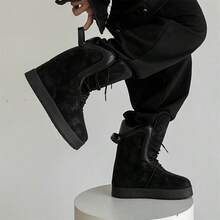 Oversized Gypsum Boots, Hip-Hop Thick Sole Platform Shoes, European Fashion High-Top Boots, High-End Feeling, Versatile Boots, Men's Yellow Boots, Work Boots - Black - View 9