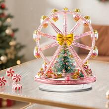 1/3pcs Christmas Ferris Wheel Acrylic Tabletop Ornament,2D Plane Plaque,Party Indoor And Outdoor Tabletop Art,Christmas Gift.