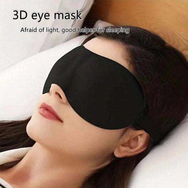 1pc Black Eye Mask, Three-Dimensional Eye Protection, Breathable, Adjustable Eye Mask, Nap Time, Blackout, Easy To Carry For Travel