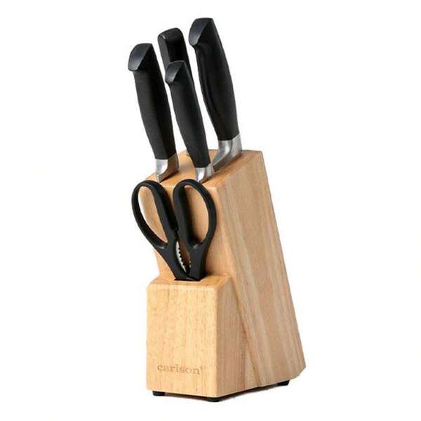 6-Piece Prep Knife Set With Wood Block – High-Carbon Stainless Steel Blades & Compact Storage