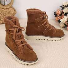 New Women's Comfortable And Fashionable Snow Boots Women's Boots/Plush Style, Snow Punching, Shopping, Skiing Trip, Bring A Sense Of Winter Ritual - màu nâu - Xem 7