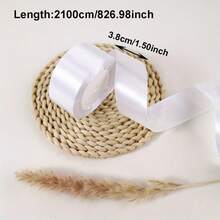 1 卷 0.6/4 厘米宽缎带，适用于发饰、蛋糕烘焙、包装 - 粉色 - 查看 3