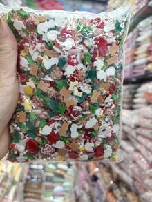 100 件/包经典圣诞卡通美甲装饰，3D 圣诞老人、驯鹿、雪花、树脂可爱系列 DIY 配件 - 彩色 - 查看 3