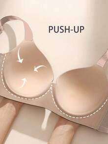 3 件套无钢圈无缝轻薄聚拢文胸，可调节宽肩带，舒适透气，优雅纯色女士内衣，黑色/红色/灰色 - 彩色 - 查看 6