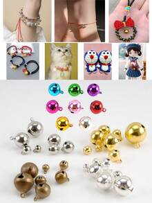 Metal Christmas Bell Vacuum Plating 0.6CM-2.5CM Copper Bell Cat Dog Pet Collar Colored Bell., Christmas Gift Room Decor