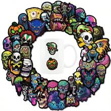 50Pcs Ghost Face Skull Stickers Waterproof PVC Cartoon Decorative Luggage Skateboaro Insulation Cup Phone Tablet Gift Sticker Back To School - Multicolor - View 4