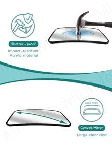 1 Pieza Espejo de carro para bebé de acrílico a prueba de roturas e irrompible para vista trasera de bebés mirando hacia atrás, con vista talla grande amplia y cristalina
