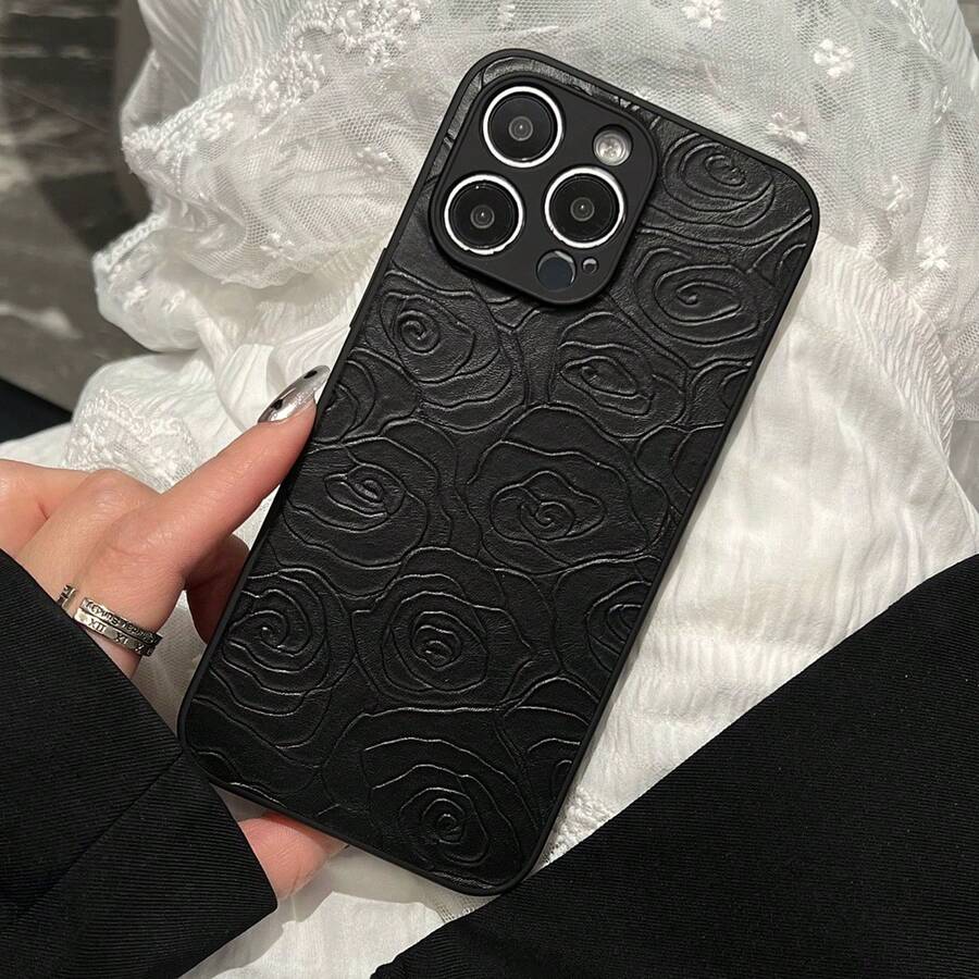 New Luxury Camellia Flower Design Case Compatible With IPhone 16/15/14 Pro Max/12/13 Pro Max/16 Plus, Elegant & Minimalist