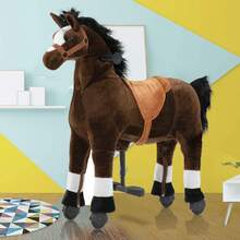 Battery-Free Mechanical Ride On Horse Plush Toy, Walking Action, M Size 4-9Y / L Size 7Y-Adult, Heavy Duty Load 165/187 LBS - Coffee Brown - View 2