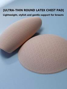 3pairs Natural Latex Ultra-Thin Round Breast Pads For Anti-Protrusion, Breathable Sports Bras, Yoga Wear And Swimwear - Apricot - View 8