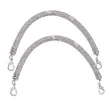 2pcs Rhinestone Purse Strap Replacement 11.8inch Short Crystal Bag Handle Sparkly Wallet Straps Rhinestone Purse Chain For Underarm Bag Shoulder Evening Handbag Wedding Party - Multicolor - View 12