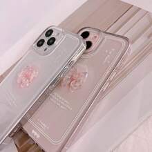 POwnest Compatible For IPhone 7 IPhone 8 IPhone SE Cute 3D Pink Bowknot Slim Clear Aesthetic Design Women Teen Girls Camera Lens Protection Phone Cases Cover8005 - 粉紅色蝴蝶結 - 查看 7