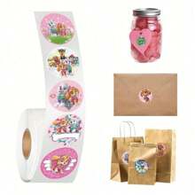 Paw Patrol 500 Peças/Rolo Adesivos Infantis Desenho Animado Patrulha Canina, Suprimentos de Papelaria Fofos para Crianças, Suprimentos Escolares de Professor, Adesivos de Recompensa, Brinquedos Presentes