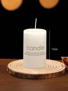 1 pièce Bougie colonne de style européen classique blanche ivoire, bougie romantique sans fumée pour la maison/le mariage/l'hôtel