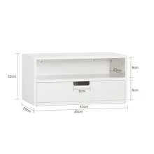 SoBuy NKD03-W, Floating Nightstand Wall-Mounted Bedside Table Cabinet Wall Shelf Floating Shelf With Drawer - White - View 2