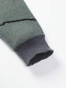 1 件青少年男孩冬季休闲卡通恐龙图案毛衣