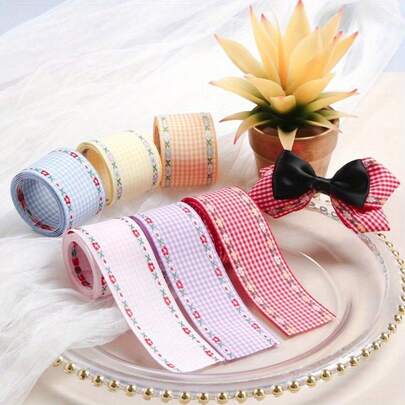 Jacquard Embroidered Ribbon, Handmade Bow DIY Hair Accessory Materials, Straw Hat Gift, Fresh Flower Decor Lace Ribbon