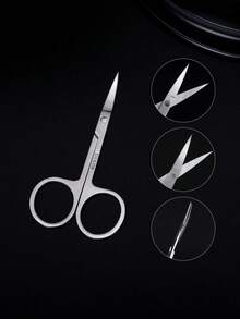 CIMACA 1pc High Precision Stainless Steel Small Trimming Scissors, Professional, Portable, Suitable For Men And Women To Trim Eyebrows, Nose Hair, Eye Care Tools