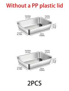 1pc/2pcs Stainless Steel Rectangular Baking Pans, Square Shape, Non-Stick, Durable, For Tiramisu, Lasagna, And Desserts,Kitchen Accessories, Meal Preparation, Restaurant Tools,New Year Decorations,Halloween Gifts, Home Decorations, Christmas Gift Boxes - Multicolor - View 13