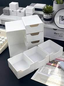 Hộp đựng trang sức màu trắng và hồng, nhiều màu/nhiều tầng/2 tầng/3 tầng/4 tầng, thích hợp cho gia đình, bàn làm việc, đựng đồ nhỏ, ngăn kéo, hộp đựng đồ màu hồng dành cho phụ nữ và trẻ em, phụ kiện tóc. - Nhiều màu - Xem 11