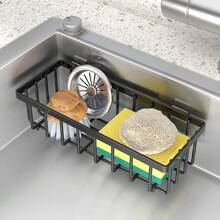 1pc Multifunctional Kitchen Sink Organizer - Dish Cloth & Sponge Holder With Drainage, Adhesive No-Drill Wall Mount Storage Basket For Kitchen And Bathroom Accessories,Kitchen Storage,Kitchen Organizer,Kitchen Organiser,Storage Items,Kitchen,Storage,Organizer,Organiser,Organization,Organizers,Drawer Organizer,Travel,Kitchen Items,Kitchen Utensils,Kitchen Tools,Kitchen Things., Home Decoration, Christmas Gifts, Home Gifts, Room Decoration, Home Decor, Party & Christmas Storage