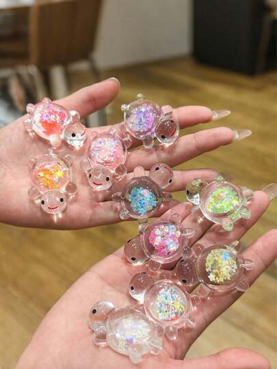 20pcs Luminous Mini Resin Turtles,Colorful Confetti Resin Turtle Statues,Luminous Glitter Sea Turtle Pendants,Sea Turtles Figurines Glow In The Dark Mini Resin Animals,Glow In The Dark Turtle Pendant,Embedded Shiny Sequins Design For DIY Jewelry Making, Necklace, Earrings, Keychain, Home Decor, Indoor/Outdoor Use, No Power Required, Suitable For Christmas, Easter,Perfect For Summer Beach, Thanksgiving, Valentine's Day, Birthday Gifts