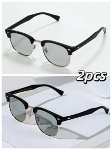 V Ochelari de soare fotocromatici pentru femei, cu ramă clasică vintage de călătorie, cu folie aurie, cu jumătate de ramă mixtă și nituri, imprimeu în formă de V, patchwork geometric, gradient Paisley, imprimeu tropical, ochelari de soare boemi casual, retro, pentru petrecere, drăguți, eleganți, accesorii metalice groase de înaltă calitate, ochelari de soare clasici cu ramă mică, potriviți pentru vară, toate anotimpurile, vacanță, naveta zilnică, protecție solară în aer liber, vine cu husă pentru ochelari, curea pentru ochelari, pânză pentru ochelari pentru vacanță de vară la plajă, în aer liber, călătorii