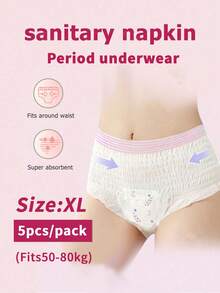 3/5/12/15/30 Pieces/Pack, Protective Underwear, Absorbent Underwear, Feminine Hygiene Diapers, Sleep Pants, Menstrual Pants, Women's Pajamas, Everyday Wear, Menstrual Pants, Daytime Pants, Disposable Underwear, Also Suitable For Postpartum And Elderly People. - White - View 17