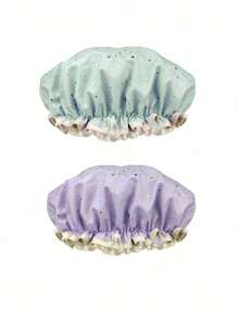 1pc Shower Cap, Women's Reusable Waterproof Elastic Shower Cap, Suitable For Long Hair